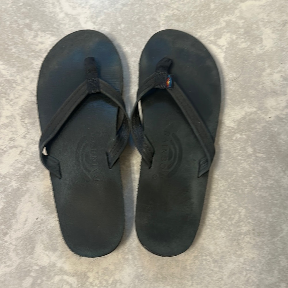 Rainbow flip flops